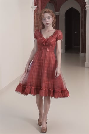 Mujer pelirroja con vestido rojo,3D MODEL,red dress,2.5~3D,(MakeMeUp)
