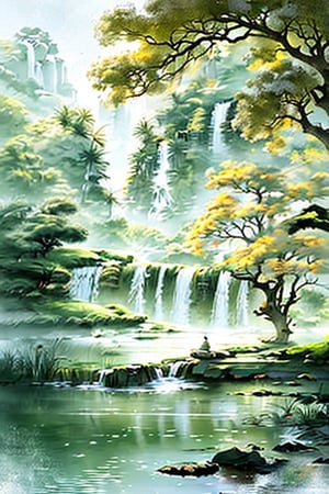 Charming, nature landscape, Wide Short, masterpiece, best quality, Art, Sketch, Zen