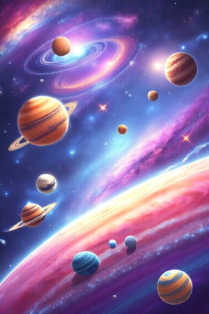 solar system with planets and other objects in outer space,outer space