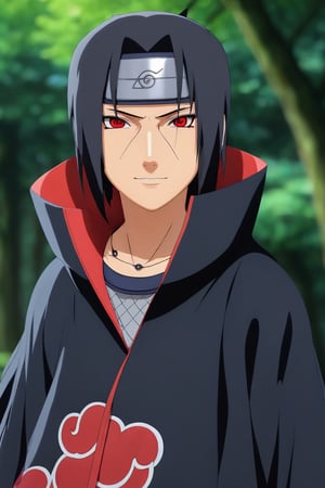 Itachi Uchiha,cute,3D,cartoon,simple background,playful expression,soft colors,gentle lighting,happy atmosphere,masterpiece:1.2,(high quality,HD,UHD),detailed facial features,distinctive red eyes,black hair with stylish bangs,sharingan eye,emotional depth,strong yet cute aura,shadowy background,casual pose,mischievous smile,wisdom in his eyes,calm and composed disposition,Hokage cloak,signature headband,firm determination,wind blowing through his hair,cool and confident demeanor,vivid colors,stylish outfit,expressive eyebrows