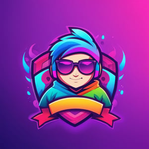 (best quality, 4k, 8k, highres, masterpiece:1.2), ultra-detailed,Gaming logo design,illustration, a cartoon character with,gradient color background