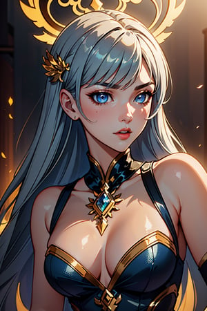 (best quality,4k,8k,highres,masterpiece:1.2),ultra-detailed,(realistic,photorealistic,photo-realistic:1.37),amazingly vibrant colors,dramatic lighting,woman in a silver and blue dress,beautiful detailed eyes,beautiful detailed lips,extremely detailed eyes and face,long eyelashes,(enchanted,fantasy-themed:1.2) background,magical atmosphere,ethereal glow,impeccable attention to detail,chengwei pan on artstation,artistically dynamic pose,elaborate costume design,brilliant visual storytelling,majestic fantasy setting,intricate patterns and textures,stunning character art,exquisite hair and makeup,(mysterious,alluring:1.1) expression,graceful and elegant stance,mesmerizing beauty,dreamlike essence,fantastic realm brought to life,extraordinary level of skill and craftsmanship,fascinating blend of realism and imagination,impressive depth and dimension,immersive and captivating world,impressive mastery of light and shadow,beautifully harmonious composition,masterful portrayal of emotions,visually stunning piece,narrative-rich artwork,veritable feast for the eyes