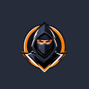 (best quality, 4k, 8k, highres, masterpiece:1.2), ultra-detailed,Gaming logo design,illustration, a logo for ninja with a black hood.