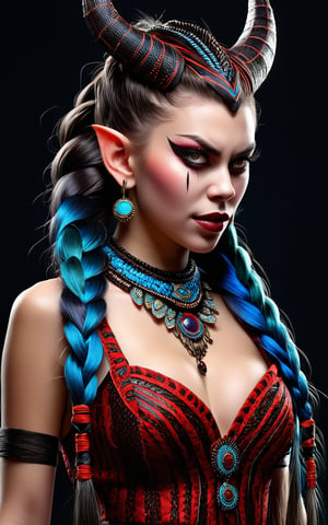 (best quality,8K,highres,masterpiece), ultra-detailed, (girl with an unusual hairstyle made of braids and feathers), a girl with an extraordinary hairstyle composed of intricate braids interwoven with feathers. Her hair is styled with meticulous detail, showcasing the complexity and creativity of the braids and the delicate texture of the feathers. The overall composition highlights her unique and striking appearance, with a focus on the detailed craftsmanship of her hairstyle. The vibrant colors of the feathers add an element of whimsy and elegance, enhancing the overall visual impact of the image