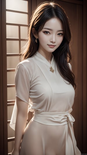 best quality,4k,8k,highres,masterpiece:1.2,ultra-detailed,realistic,photorealistic:1.37,portrait,Korean sexy woman,dark background,piercing eyes,sharp focus,soft lighting,vibrant colors,subtle makeup,long flowing hair,feminine curves,sensual pose,traditional hanbok,bold confidence,alluring gaze,modern interpretation,subtle elegance,graceful posture,understated beauty,delicate features,provocative charm,strong presence,confident smile,seductive aura,natural beauty,mesmerizing lips,intense expression,sublime artistry,fashion forward,contemporary allure,enticing allure,stunning visual impact