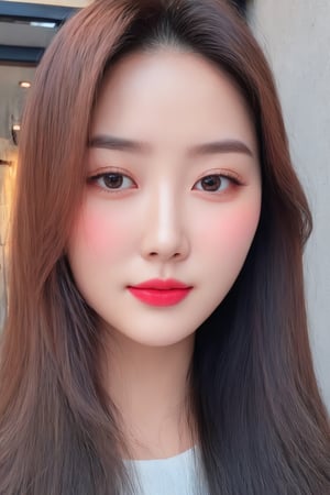 (cute,adorable,beautiful,pretty,charming,lovely,stunning) korean girl, (cute,adorable,charming) smile, (detailed,expressive,mesmerizing) eyes, (rosy,pink) lips, (soft,smooth,flawless,glossy) skin, (long,silky) hair, (fashionable,trendy) outfit, (stylish,elegant) pose, (natural,bright) lighting, (vivid,lively) colors, (fine,detailed) brush strokes, (high resolution,ultra-detailed) artwork, (photo-realistic,realistic) rendering, (artistic,creative) background, (shallow depth of field,bokeh) effect, (captivating,adorable) expression, (youthful,innocent) beauty, (close-up,detail-focused) composition, (traditional,modern) Korean aesthetics, (portrait,character) study, (charming,appealing) face, (confident,radiant) personality, (feminine,graceful) features, (playful,joyful) atmosphere, (positive,happy) vibes