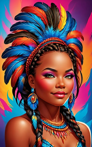 (best quality,8K,highres,masterpiece), ultra-detailed, (girl with an unusual hairstyle made of braids and feathers), a girl with an extraordinary hairstyle composed of intricate braids interwoven with feathers. Her hair is styled with meticulous detail, showcasing the complexity and creativity of the braids and the delicate texture of the feathers. The overall composition highlights her unique and striking appearance, with a focus on the detailed craftsmanship of her hairstyle. The vibrant colors of the feathers add an element of whimsy and elegance, enhancing the overall visual impact of the image.