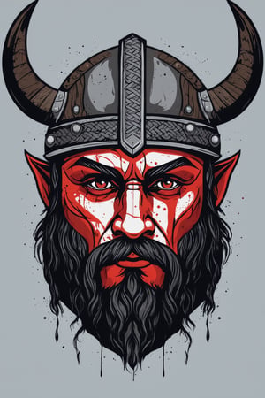 AiArtV, Flat Illustration, Vector Illustration, viking warrior, man, warrior face paintings and blood, detailed eyes, professional, portrait