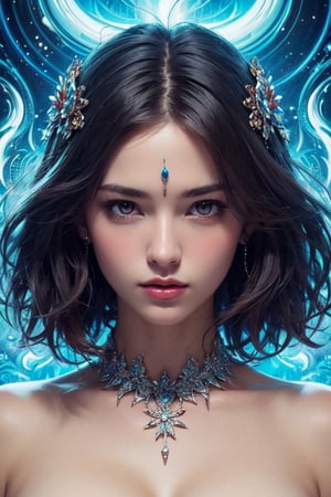 (masterpiece, top quality, best quality, official art, beautiful and aesthetic:1.2), (1girl), detailed face,(fractal art:1.3),colorful,highest detailed, naked