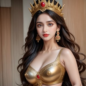 ((Masterpiece), (best quality), (highly detailed)), Very Beautiful Goddess Durga is like a Mermaid, ((full body)), with beautiful breasts, big breasts, huge breasts, with perfect features, and flawless faces. ultra-detailed, creating a visually stunning composition. 