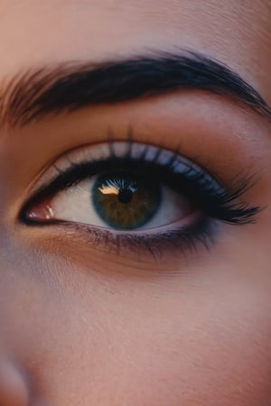 Extreme close up of a 24 year old woman’s eye blinking, standing in Marrakech during magic hour, cinematic film shot in 70mm, depth of field, vivid colors, cinematic
