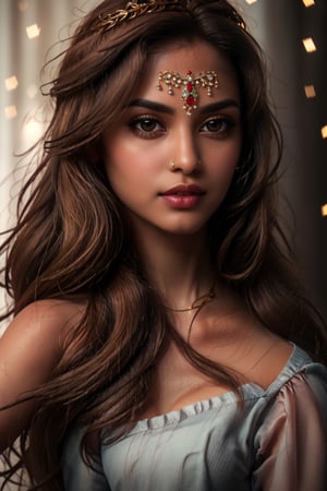 Wearing headress , black hair, wearing fantasy kit,red lips,Slim body,Full body photo,photo realistic, masterpiece, best quality, raw photo, absurd res, UHD, long hair, golden hair, (Ultra realistic), (Illustration), (High resolution), (8K), (Very detailed), (Best illustration), (Beautiful blue eyes), (Best quality), (Ultra detailed), (Masterpiece), (Detailed face), beautiful  woman age 21, beautiful face, glow, soothing tones,  muted colors, high contrast, soft skin , floating long hair, big-wave, (pale skin), (hyperrealism, soft light, sharp), (brown eyes) , perfect eyes,background king's court,perfect eyes,solo woman,skin tone tan,House of the Dragon , UHD ,3DMM,perfect nose, perfect eyes,FionaWaifu, shiny neck and body