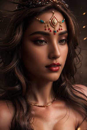 Wearing headress , black hair,   woman with a crow , wearing fantasy leather and metal armour kit,red lips,Slim body,Full body photo,photo realistic, masterpiece, best quality, raw photo, absurd res, UHD, long hair, golden hair, (Ultra realistic), (Illustration), (High resolution), (8K), (Very detailed), (Best illustration), (Beautiful blue eyes), (Best quality), (Ultra detailed), (Masterpiece), (Detailed face), beautiful  woman age 40, beautiful face, glow, soothing tones,  muted colors, high contrast, soft skin , floating long hair, big-wave, (pale skin), (hyperrealism, soft light, sharp), (brown eyes) , perfect eyes,background king's court,perfect eyes,solo woman,skin tone tan,House of the Dragon , UHD ,3DMM,perfecteyes,FionaWaifu
