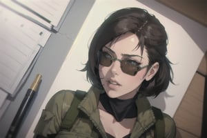  ((masterpiece)), 1 girl  metal gear solid style art by madhouse