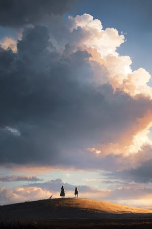 The sky ina beautiful way with clouds and light, high contrast, RAW, photorealistic, realistic, post-processing, max detail, roughness, real life, ultra realistic, photorealism, photography, golden hours, 8k uhd,greg rutkowski,Landskaper