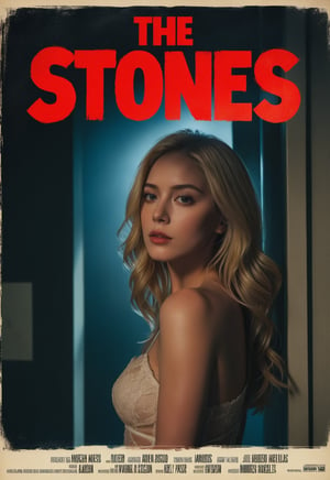 a 24 years old Beautiful blonde British woman, dramatic angles and poses, perfect female anatomy, realistic and detailed movie poster style, surreal, masterpiece