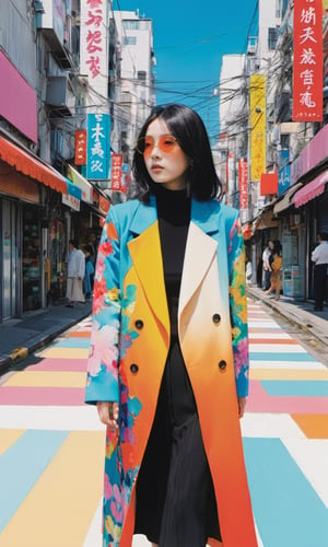 xxmixgirl,1 female, colorful fashion street by Masaaki Yuasa Harumi Hironaka,