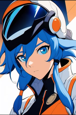 [[fu hua (phoenix)(honkai impact 3rd)]], nai3, 1girl, solo, artstyle,
solo, blue eyes, gloves, 1boy, blue hair, upper body, male focus, helmet, headwear removed, science fiction, retro artstyle, pilot suit, 1980s \(style\), helmet removed, spacesuit