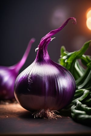 High quality, masterpiece, 4K, quality, Tyndall effect, RAW natural photo of (((perfect))) purple onion, foodstyling, only one light cenital chimera, day advertising shooting, realistic photograph, sharp focus, depth of field, shoot, ,side shot, side shot, ultrahd, realistic, vivid colors, highly detailed, perfect composition, 8k, photorealistic concept art, soft natural volumetric cinematic perfect light,booth, food focus, black background
