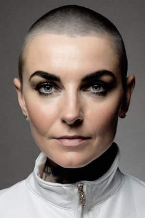 photo of sinead o'connor with astronaut suit, copkit , rule of thirds, dramatic lighting, medium hair, detailed face, detailed nose, woman naked, soft freckles, smirk, intricate background,realism,realistic,raw,analog,woman,portrait,photorealistic,analog,realism, front light medium power. 8k, mohicano haircut