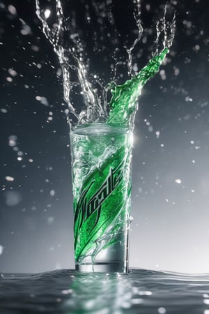 High quality, masterpiece, 4K, quality, Tyndall effect, RAW natural photo of (((perfect))) mountain dew can, fresh, water splash, water drops, only one light cenital chimera, day advertising shooting, realistic photograph, sharp focus, depth of field, shoot, ,side shot, side shot, ultrahd, realistic, vivid colors, highly detailed, perfect composition, 8k, photorealistic concept art, soft natural volumetric cinematic perfect light,booth, food focus, black background
