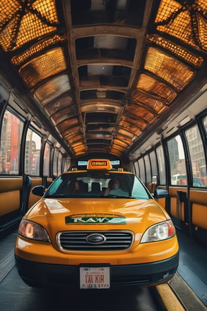 RAW natural photo Of interior taxi of new york
, only one light cenital chimera, day advertising shooting, realistic photograph, sharp focus, depth of field, shoot, ,side shot, side shot, ultrahd, realistic, vivid colors, highly detailed, perfect composition, 8k, photorealistic concept art, soft natural volumetric cinematic perfect light,booth,food focus, UP THE CAMERA
