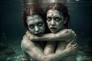 6 female zombies hugging underwater, disturbed souls, rotten zombies version, under_water, love and sadness,
, hd, 8k, masterpiece, one light, realistic photography, hasselblad, raw, hiperrealism, medium format sensor camera, super prime cinema lens, (((filtered light))) , concret background, 