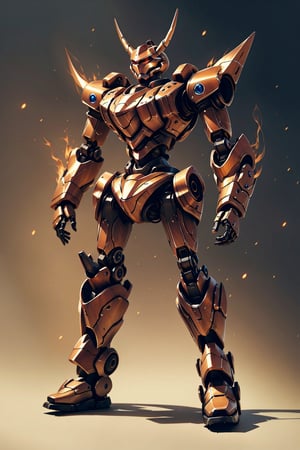 a Futuristic Warforged Robot Knight character with Black Armor and Orange LEDs character, epic fantasy digital art style, by Lois van Baarle, detailed full body concept, adorable glowing creature, fantasy art behance, hyper bullish, painted with a thick brush, fluffy'', experiment, by Mario Dubsky, cute, fierce looking, mecha armor, FireAI, SAM YANG, 