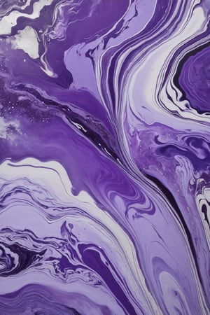 marbling, purple and lilac shades, silver liquid