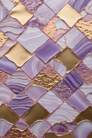 marbling, gold and lilac shades, rose_gold frosted_glass, (square ripples:1.33), 