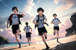 Anime, ray tracing, vibrant colors, boy, masterpiece, sharp focus, best quality, depth of field, cinematic lighting, detailed outfit, perfect eyes, rich in details and textures, Absurd, Masterpiece, Super Detailed, Best Quality, Professional Lighting, Hyper Detail, Sharp Detail, (Light Transmission),8k, super fine illustration 2 boys, high school students, sprinting with exhilarating smiles on a sandy beach,

BREAK,

Create a dynamic and engaging scene that captures the energy and excitement of two high school boys sprinting across a sandy beach. Their exhilarating smiles will be the highlight of the illustration.

BREAK,

Utilize ray tracing techniques to enhance the realism of the boys' figures and the details of their outfits as they dash through the sand. The subtle interplay of light and shadow will add depth to the scene.

BREAK,

Maintain a sharp focus on the boys' faces and expressions, ensuring that their smiles and expressions of joy are perfectly captured. This will contribute to the overall dynamic and energetic feel of the illustration.

BREAK,

Use depth of field to gently blur the background, putting emphasis on the boys in the foreground. This technique adds a cinematic quality to the scene, enhancing the feeling of motion.

BREAK,

Apply cinematic lighting that bathes the scene in the warm glow of the setting sun. The light will cast long shadows and create highlights on the boys' figures and the texture of the sand.

BREAK,

Design detailed outfits for the boys that reflect their high school uniforms while allowing for comfortable movement on the beach. Pay attention to the textures of the fabric and any accessories they might be wearing.

BREAK,

Incorporate absurd elements that add a sense of playfulness to the illustration. This can include exaggerated poses, expressions, or even whimsical details in the background that add to the overall charm.

BREAK,

Use hyper detail to bring out the textures of the sandy beach, the boys' hair, and their clothing. Each grain of sand and strand of hair contributes to the overall realism and impact of the illustration.

BREAK,

Include (Light Transmission) to showcase the play of sunlight on the boys' figures and the sandy beach. The warm, soft lighting will evoke a sense of summer and excitement.

BREAK,

By following these guidelines, you'll create a super fine illustration that portrays the dynamic and exhilarating moment of two high school boys sprinting with smiles on a sandy beach. The illustration will be a masterpiece, characterized by its rich details, textures, and perfect execution, all presented in the best quality possible.