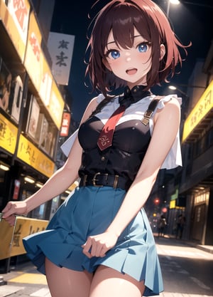 18years old, Vigorous, lively ,bob cut,dark red hair , Vigorous, lively ,BREAK,open one's eyes wide,Open mouth,bashful,flustered:1.4,Anime, ray tracing, vibrant colors, girl, masterpiece, sharp focus, best quality, depth of field, cinematic lighting, detailed outfit, perfect eyes, rich in details and textures, Absurd, Masterpiece, Super Detailed, Best Quality, Professional Lighting, Hyper Detail, Sharp Detail, (Light Transmission),8k, super fine illustration 1 girl, very beautiful, clean white skin, Energetic, active big beautiful eyes,OOTD,micro mini skirt