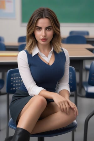 A 8k resolution photo shot of,Ana de Armas,dpmg_face_cum_v1,sitting,((wearing a shcoolgirl outfit)),((revealing two boobs out)),((perfectly nipples placement)),((detailed hair features)),((detailed facial features)),((detailed body features)),((detailed arms features)),(textured skin),((beautiful lips)),((highly detailed)),((8k resolution photo shot)),((detailed classroom background)),((miniskirt)), ((orgasm face))