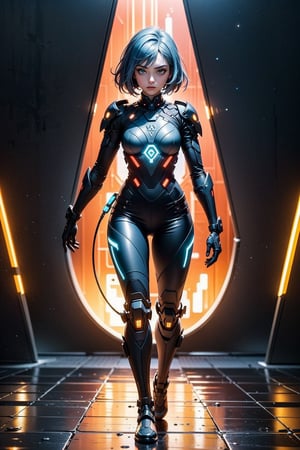 "Dive into the world of sci-fi and anime with this interesting and diverse prompt. Envision a young girl with short, silver-blue hair, her eyes shining with emotion and a hint of sadness. She is dressed in a sleek, black, high-tech suit with glowing red and blue accents, making her look like a futuristic warrior. RED Metalic background adds to the overall atmosphere of the image, leaving room for your AI to experiment with different render types and styles. Get ready to be amazed by the range of possibilities this prompt offers."
, liquid shapes + vibrant color palette, biomorphic, minimalism, surrealism, dither + artstation