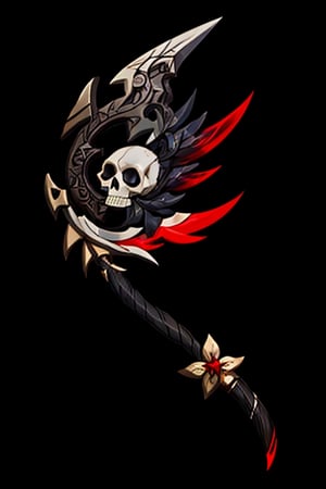 8k resolution, high resolution, masterpiece, intricate details, highly detailed, HD quality, solo, loli, 1_girls, dark background.black desert.scarlet moon.red moon.moon.rain, battle scythe.black stalk.the scarlet blade.black metal handle.gray chains wrap around the base of the stalk.the base of the stem is in the shape of a skull.the blade comes out of the skull's mouth., focus on the whole body, the whole body in the frame, small breasts, rich colors, vibrant colors, detailed eyes, super detailed, extremely beautiful graphics, super detailed skin, best quality, highest quality, high detail, masterpiece, detailed skin, perfect anatomy, perfect body, perfect hands, perfect fingers, complex details, reflective hair, textured hair, best quality,super detailed,complex details, high resolution,

,genshinweapon,CGgameweaponicon gsw