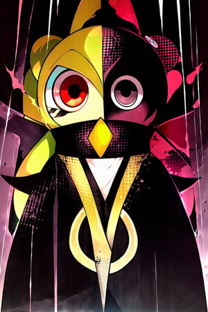 Loli, solo, Naruko Uzumaki, red eyes, eyes emitting scarlet light, black sclera, absolutely black eyeballs, three thin black vertical stripes on both cheeks, shadow on the face, the upper part of the face is hidden by shadow, long black scaly coat, open coat, yellow hair, two ponytails, squinted eyes, black gloves, black trousers, arms outstretched, scarlet lightning in the background, rain, thunderstorm, the whole body in the frame,

,BloodOrangeMix ,SHADBASE,Mrploxykun,ChronoTemp ,Captain kirb