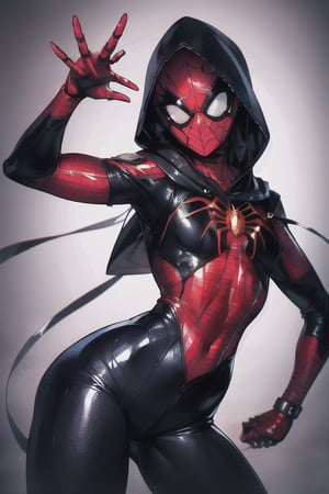 8k resolution, high resolution, masterpiece, intricate details, highly detailed, HD quality, solo, loli, short stature, little girls, only girls, dark background, rain, scarlet moon, crimson moon, moon, moon on the background, science fiction, science fiction city, red neon, blood red neon, burgundy red neon,

Black spider-man mask.red lenses.shining scarlet lenses.shiny lenses.slim build.teenage girl. Spider-Man.Miracle.a superhero.slim build.the red web.tight-fitting suit.black and red clothes.red spider print on the chest.the emblem of the red spider.spider print.red print.hood.stretched hood.fighting pose.spider pose.superhero pose,

focus on the whole body, the whole body in the frame, the body is completely in the frame, the body does not leave the frame, detailed hands, detailed fingers, perfect body, perfect anatomy, wet bodies, rich colors, vibrant colors, detailed eyes, super detailed, extremely beautiful graphics, super detailed skin, best quality, highest quality, high detail, masterpiece, detailed skin, perfect anatomy, perfect body, perfect hands, perfect fingers, complex details, reflective hair, textured hair, best quality,super detailed,complex details, high resolution,

,Overlord,neon palette,JCM2,midjourney,horror,War of the Visions  