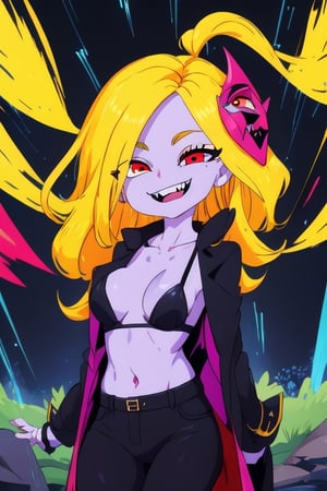 8k resolution, high resolution, masterpiece, long black scaly coat, open coat, yellow hair, white trickster mask,mocking smile painted on the mask,red smile, fanged smile,red eyes painted on the mask,squinted eyes, black gloves, black pants, arms thrown to the side, looking at the viewer, scarlet lightning in the background, rain, thunderstorm, the whole body in the frame, solo, detailed eyes, super detailed, extremely beautiful graphics, super detailed skin, best quality, highest quality, high detail, masterpiece, detailed skin, perfect anatomy, perfect hands, perfect fingers, complex details, reflective hair, textured hair, best quality, super detailed, complex details, high resolution, looking at the viewer, rich colors,Mrploxykun,JCM2,High detailed 