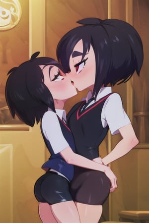 8k resolution, high resolution, masterpiece, intricate details, highly detailed, HD quality, solo, short stature, only girls, dark background, rain, scarlet moon, crimson moon, moon, moon on the background, 

Penny parker kisses Penny Parker.a kiss.a detailed kiss.a sensual kiss.the perfect kiss.kiss two girls.two girls.several girls.lesbians.yuri.

Peni Parker.red eyes.shining scarlet eyes.shining eyes.black hair.short haircut.slim build.a teenage girl.Penny Parker's clothes.school uniform.black vest.white shirt.black shorts.leather shorts.short shorts.black skirt.gentle expression.loving expression.excited expression.lustful expression,

focus on the whole body, the whole body in the frame, the body is completely in the frame, the body does not leave the frame, detailed hands, detailed fingers, perfect body, perfect anatomy, wet bodies, rich colors, vibrant colors, detailed eyes, super detailed, extremely beautiful graphics, super detailed skin, best quality, highest quality, high detail, masterpiece, detailed skin, perfect anatomy, perfect body, perfect hands, perfect fingers, complex details, reflective hair, textured hair, best quality,super detailed,complex details, high resolution,

,AGGA_ST011,ChronoTemp ,illya,Star vs. the Forces of Evil ,Captain kirb,jtveemo,JCM2,Mrploxykun