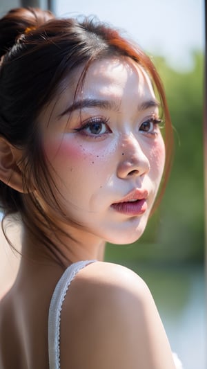 closeup portrait photo of beautiful 26 y.o asian woman, 8k uhd, high quality, dramatic, cinematic,Masterpiece,photorealistic, bare face
