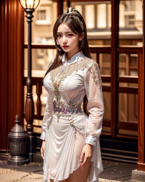 ({glamour|beauty|candid}:1.2) photo of a smiling beautiful {girl|woman} in her 20s, {long hair|ponytail|pigtail|bobcut}, wearing {casual|elegant} clothes, Chinese general, (blush:0.5), (goosebumps:0.5), iridescent eyes, detailed skin texture, hourglass body shape, (cleavage:0.5), (photorealistic:1.3), masterpiece, remarkable color, posing for ({gravure|casual|{high|street} fashion}:1.3) picture, (upper body framing:1.5), background under ({daysky, daytime|nightsky, night time}:1.3), natural lighting, ray tracing, subsurface scattering, {from side|from above|eye level}, golden ratio