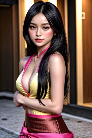 (((lover's-pov))), 1girl-named-fabetwns, mix-of-natural-hair-styles, unique-physique, mix-of-japanese-outfit, jewelry, upper-body, photo background, Ultra-HD-photo-same-realistic-quality-details, asian