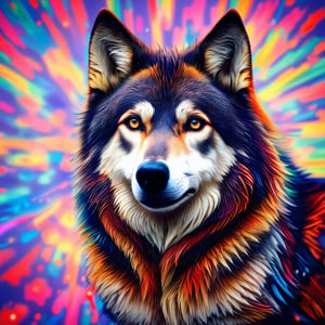 AAsp3ctr4m0rph1qu3 style wolf, vibrant, high-resolution colours, 