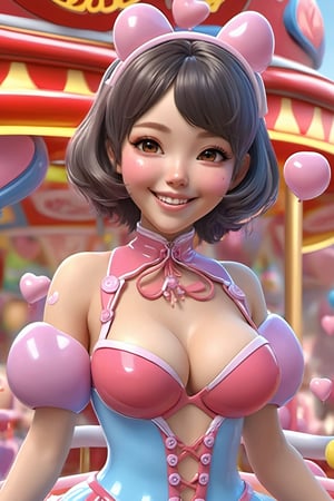 (masterpiece:1.2), (photorealistic:1.2), (best quality),((realistic:1.3)), (detailed skin:1.3), (intricate details), dramatic, ray tracing,finely detailed, quality,realistic lighting,
smile,huge breasts,1girl,qiqi (genshin impact),full body,looking at viewer,(amusement park,pose), candy hearts, candy bubbles,head photo,more detail XL