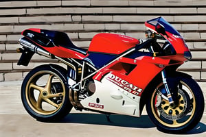 (masterpiece, best quality:1.3) 94Ducati916, 1994 world superbike championship winning ducati 916, ultra high details, photorealistic,