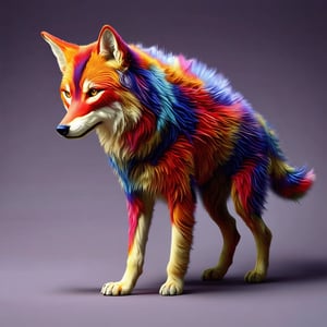 AAsp3ctr4m0rph1qu3 style wolf, vibrant, high-resolution colours, 