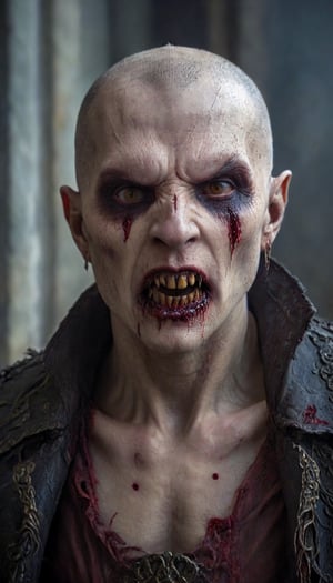 Scary ancient male Strigoi vampire, horror, ultra-detailed, HDR, dramatic lighting