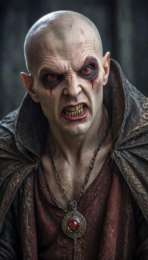 Scary ancient male Strigoi vampire, horror, ultra-detailed, HDR, dramatic lighting