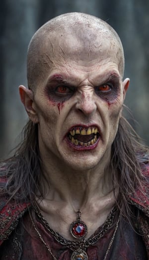 Scary ancient male Strigoi vampire, horror, ultra-detailed, HDR, dramatic lighting