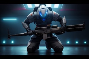 a maschine gun, futuristic,  LEDs, buttons,  armory, weapons,  (full angle view),(frontal view), 100 %, (((masterpiece: 1.8))), (((best quality))), ((ultra-detailed)), (highly detailed CG illustration),Highly detailed CG Unity 8k wallpaper, top quality, super detailed , realistic,(ultra Max high quality 1.2),  